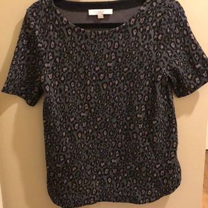 Cheetah Print Grey Loft Small Blouse
